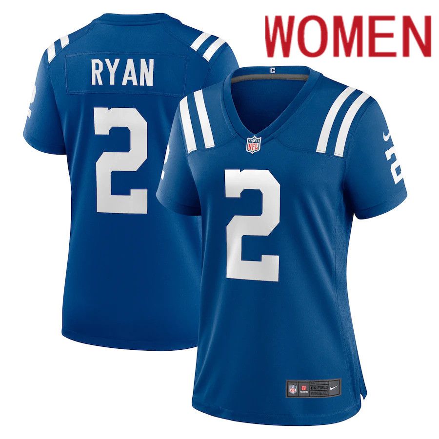 Women Indianapolis Colts 2 Matt Ryan Nike Royal Game NFL Jersey